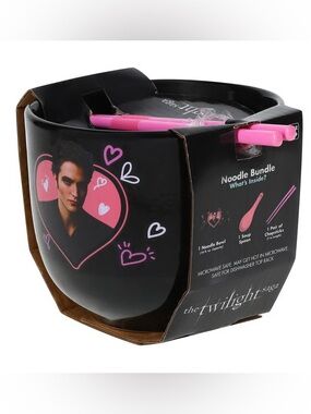 •Team Edward• Twilight Saga Collectible Noodle Bowl Set w/ Chopsticks Spoon